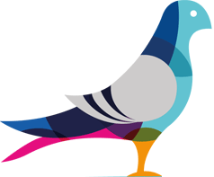 The Leaflet Distribution Company logo which is a cartoon pigeon
